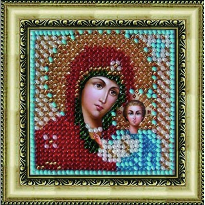 Набор для вышивания бисером 'Вышивальная мозаика' Икона 'Божия матерь Казанская', 6,5*6,5 см