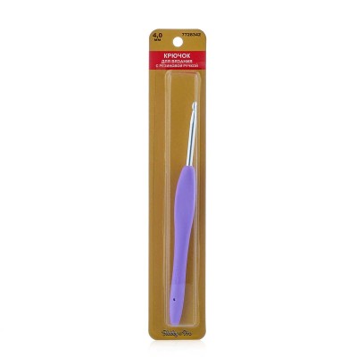 Крючок для вязания №4,0 (с каучуковой ручкой) Hobby Pro 13,5см